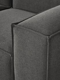 Canapé lounge modulable Lennon, Tissu anthracite, larg. 418 x prof. 269 cm, méridienne à gauche