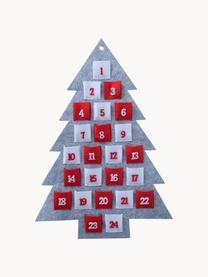 Adventskalender Vivet, Vilt, Grijs, rood, wit, B 47 x H 70 cm