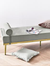 Fluwelen daybed Aurora in grijs met metalen poten, Bekleding: fluweel (hoogwaardig poly, Poten: gecoat metaal, Fluweel grijs, B 180 x H 42 cm