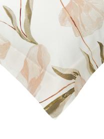 Taies d'oreiller en satin de coton bio Aimee de Candice Gray, 2 pièces, Beige, rose, larg. 65 x long. 65 cm