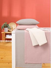 Waffelpiqué-Tischläufer Kubo in Rosa, 65% Baumwolle, 35% Polyester, Altrosa, 40 x 145 cm