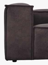 Modulaire hoekbank Lennon van gerecycled leer, Bekleding: gerecycled leer (70% leer, Frame: massief hout, multiplex, Poten: kunststof Dit product is , Leer taupe, B 327 x D 180 cm, hoekdeel links