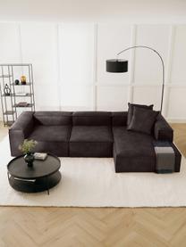 Narożna sofa modułowa ze skóry z recyklingu Lennon, Tapicerka: skóra z recyklingu (70% s, Stelaż: lite drewno, sklejka, Nogi: tworzywo sztuczne Ten pro, Skóra taupe, S 327 x G 180 cm, lewostronna