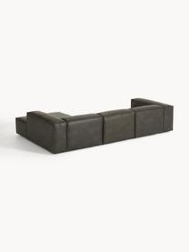 Narożna sofa modułowa ze skóry z recyklingu Lennon, Tapicerka: skóra z recyklingu (70% s, Stelaż: lite drewno, sklejka, Nogi: tworzywo sztuczne Ten pro, Skóra taupe, S 327 x G 180 cm, lewostronna