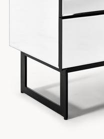 Cómoda con superficie de espejo Soran, Estructura: Tablero de fibra de densi, Negro, espejo, An 65 x Al 114 cm