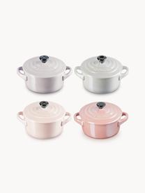 Sada kastrolků Cocotte Mini, 4 díly, Kamenina, Odstíny růžové a šedé, černá, Ø 10 cm, V 8 cm, 250 ml