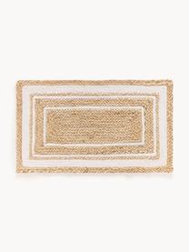 Handgewebte Jute-Fußmatte Clover, 75 % Jute, 25 % Baumwolle

Das in diesem Produkt verwendete Material ist schadstoffgeprüft und zertifiziert nach STANDARD 100 by OEKO-TEX® 16.HIN.79297 HOHENSTEIN HTTI., Braun, Weiß, B 50 x L 80 cm