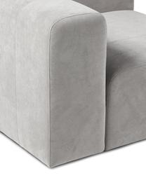Modulo angolare Lena, Rivestimento: tessuto (88% poliestere, , Struttura: legno di pino, legno lami, Piedini: plastica, Tessuto grigio chiaro, Larg. 105 x Prof. 106 cm, angolo a sinistra