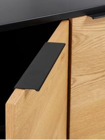 Sideboard Stellar mit Türen aus Eichenholzfurnier, Korpus: Mitteldichte Holzfaserpla, Schwarz, Eichenholz, B 165 x H 80 cm