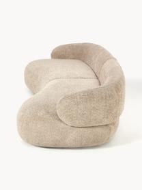 Divano 4 posti in teddy bouclé Alba, Rivestimento: 100% poliestere Il rivest, Struttura: legno massiccio di abete , Piedini: plastica, Teddy-bouclé beige, Larg. 326 x Prof. 112 cm