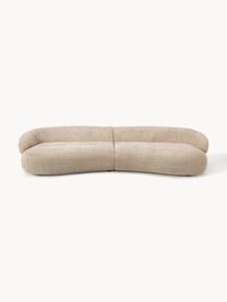 Sofa Alba (4-Sitzer) aus Teddy-Bouclé, Bezug: 100 % Polyester Der strap, Gestell: Massives Fichtenholz, Kie, Teddy-Bouclé Beige, B 326 x T 112 cm