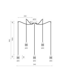 Lampada a sospensione Uno, Nero, nichel, Larg. 54 x Alt. 141 cm