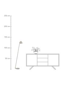 Lampada da lettura retrò Pine, Paralume: metallo rivestito, Base della lampada: metallo rivestito, Grigio, ottonato, Larg. 37 x Alt. 133 cm