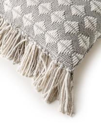 In- & outdoor kussen Morty van gerecycled PET, met vulling, 100% polyester (gerecycled PET), Lichtgrijs, gebroken wit, B 30 x L 50 cm