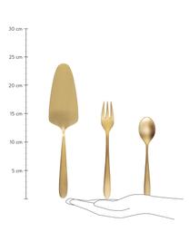 Taartbestekset Tulip, 6 personen (13-delig), Edelstaal 18/10

Het bestek is gemaakt van roestvrij staal. Het is daardoor duurzaam, roest niet en is bestand tegen bacteriën. Daarnaast is het vaatwasmachinebestendig, kleurvast, onderhoudsvriendelijk, smaakloos en zuurbestendig., Mat goudkleurig, Set in verschillende groottes