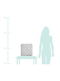 Cuscino sedia Maya, Rivestimento: 100% cotone, Grigio chiaro, bianco crema, Larg. 40 x Lung. 40 cm