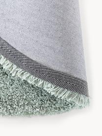 Flauschiger runder Hochflor-Teppich Leighton, Flor: Mikrofaser (100% Polyeste, Salbeigrün, Ø 120 cm (Grösse S)