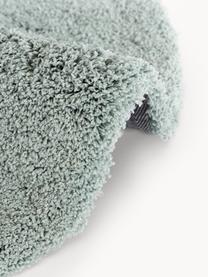 Flauschiger runder Hochflor-Teppich Leighton, Flor: Mikrofaser (100 % Polyest, Salbeigrün, Ø 200 cm (Grösse L)