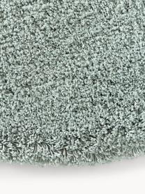 Pluizig rond hoogpolig vloerkleed Leighton, Onderzijde: 100% polyester, Saliegroen, Ø 200 cm (maat L)