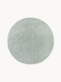 Flauschiger runder Hochflor-Teppich Leighton, Flor: Mikrofaser (100% Polyeste, Salbeigrün, Ø 120 cm (Grösse S)