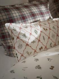 Taie d'oreiller réversible en percale de coton à imprimé hivernal Twigs, Blanc cassé, multicolore, larg. 50 x long. 70 cm