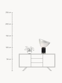 Lámpara de mesa LED regulable Taccia, Pantalla: plástico, Estructura: plástico, metal recubiert, Negro, blanco, Ø 50 x Al 65 cm