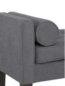 Panca con cuscino Mia, Rivestimento: 92% poliestere, 8% nylon, Gambe: legno di betulla vernicia, Rivestimento: grigio scuro Gambe: nero, Larg. 115 x Alt. 61 cm