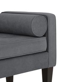 Panca con cuscino Mia, Rivestimento: 92% poliestere, 8% nylon, Gambe: legno di betulla vernicia, Rivestimento: grigio scuro Gambe: nero, Larg. 115 x Alt. 61 cm