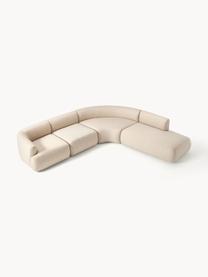 Modulares Ecksofa Sofia (4-Sitzer), Bezug: 100 % Polypropylen Der ho, Gestell: Fichtenholz, Spanplatte, , Webstoff Hellbeige, B 319 x T 298 cm, Eckteil rechts