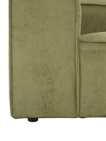 Modulares Ecksofa Lennon aus Cord, Bezug: Cord (92 % Polyester, 8 %, Gestell: Massives Kiefernholz FSC-, Cord Dunkelgrün, B 238 x T 180 cm, Eckteil rechts