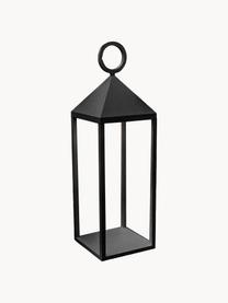 Mobiele dimbare outdoor tafellamp Nuna met touch functie, Lamp: gecoat aluminium, Zwart, B 14 x H 47 cm