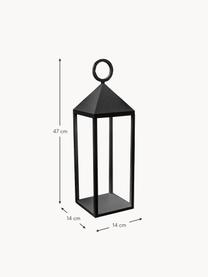 Mobiele dimbare outdoor tafellamp Nuna met touch functie, Lamp: gecoat aluminium, Zwart, B 14 x H 47 cm