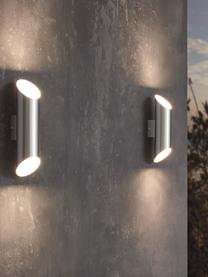 Vonkajšia nástenná lampa Agolada, Zvonku: nehrdzavejúca oceľ Zvnútra: biela, Š 8 x V 36 cm