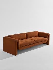 Sofá de terciopelo Mika (3 plazas), Tapizado: 100 % poliéster, Estructura: madera de pino con certif, Terciopelo marrón, An 240 x F 88 cm