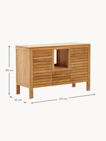 Mobile bagno medio in legno di teak Neria, Legno di teak, Legno di teak, Larg. 120 x Alt. 80 cm