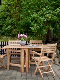 Tavolo pieghevole da giardino in legno Butterfly, Legno di teak sabbiato, Legno di teak, Larg. 130 x Alt. 72 cm