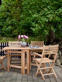 Table de jardin dépliante Butterfly, Bois de teck, poli, Teck, larg. 130 x haut. 72 cm