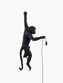 Design outdoor wandlamp Monkey met stekker, Lamp: kunsthars, Zwart, B 37 x H 77 cm