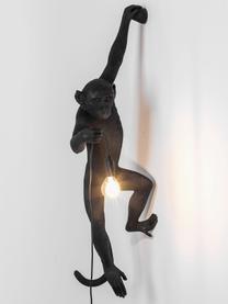 Design outdoor wandlamp Monkey met stekker, Lamp: kunsthars, Zwart, B 37 x H 77 cm