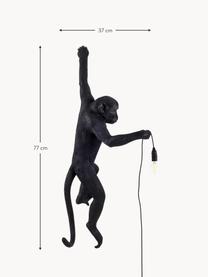 Applique da esterno con spina Monkey, Lampada: resina sintetica, Nero, Larg. 37 x Alt. 77 cm