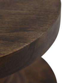 Kulatý odkládací stolek z mangového dřeva Retina, Mangové dřevo, kov, Tmavě hnědá, Ø 30 cm, V 45 cm