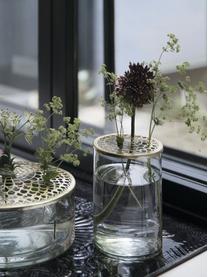 Vase en verre avec couvercle Kassandra, Vase : transparent Couvercle : laiton, Ø 10 x haut. 16 cm