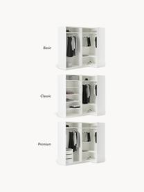 Modularer Eck-Kleiderschrank Leon, 215 cm Breite, mehrere Varianten, Korpus: Spanplatte, melaminbeschi, Weiss, Basic Interior, B 215 x H 200 cm, mit Eckmodul