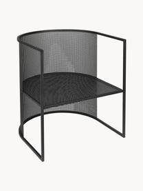 Poltrona da giardino Bauhaus, Acciaio verniciato a polvere, Nero, Larg. 64 x Prof. 63 cm