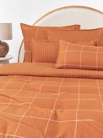 Poszewka na poduszkę z flaneli Noelle, Pomarańczowy, biały, S 40 x D 80 cm