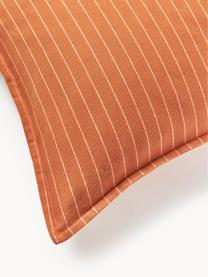 Kockovaná flanelová obojstranná obliečka na vankúš Noelle, Oranžová, biela, Š 40 x D 80 cm