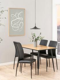 Kunstleren stoel Demina, Bekleding: polyurethaan (PU-leer), Poten: gepoedercoat metaal, Zwart, B 44 x D 53 cm
