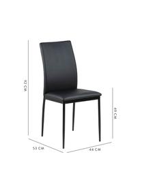 Chaise cuir synthétique Demina, Noir