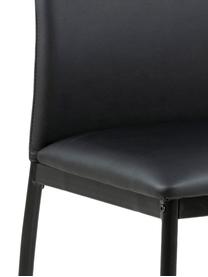 Chaise cuir synthétique Demina, Noir