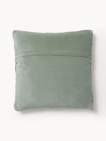 Poszewka na poduszkę z aksamitu Sina, Aksamit (100% bawełna), Szałwiowy zielony, S 45 x D 45 cm